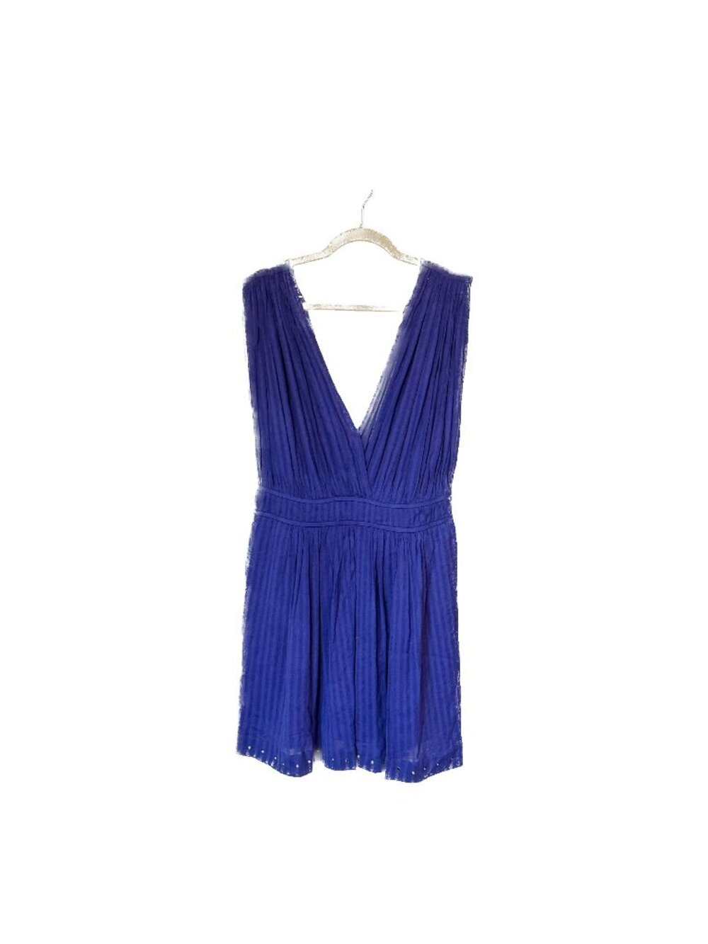ISABEL MARANT ÉTOILE Sleeveless Cotton Dress with Metal Studs, Blue, Size 42EU